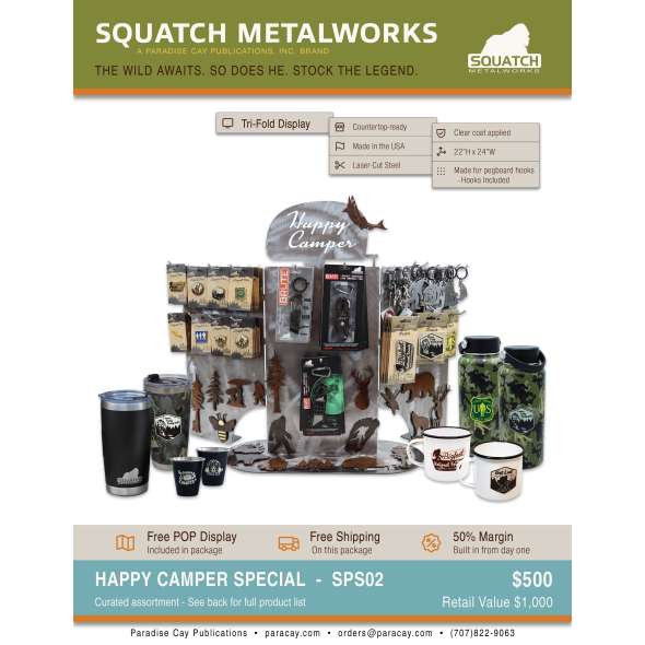 Squatch Metalworks Package Deal - Happy Camper (WHOLESALE ONLY) - Paracay