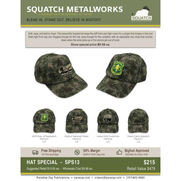 Squatch Metalworks Package Deal - Bigfoot Hats (WHOLESALE ONLY) SPS13 - Paracay