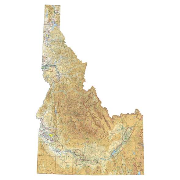 Idaho sectional chart wall map, decorative FAA chart, reference only