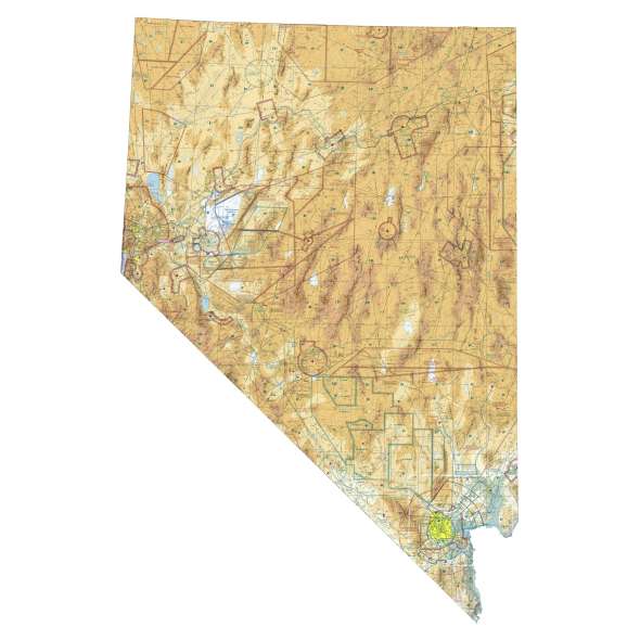 Nevada sectional chart wall map, decorative FAA chart, reference only