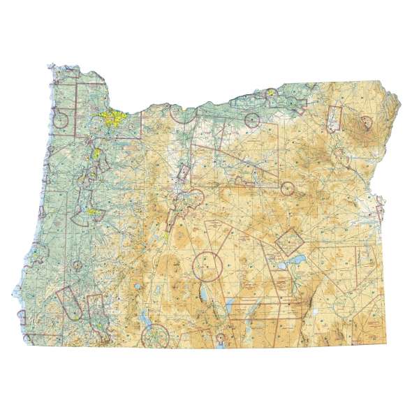 Oregon sectional chart wall map, decorative FAA chart, reference only