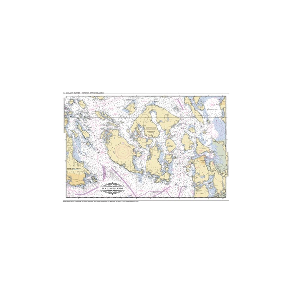 Placemat of San Juan Islands and Victoria, BC