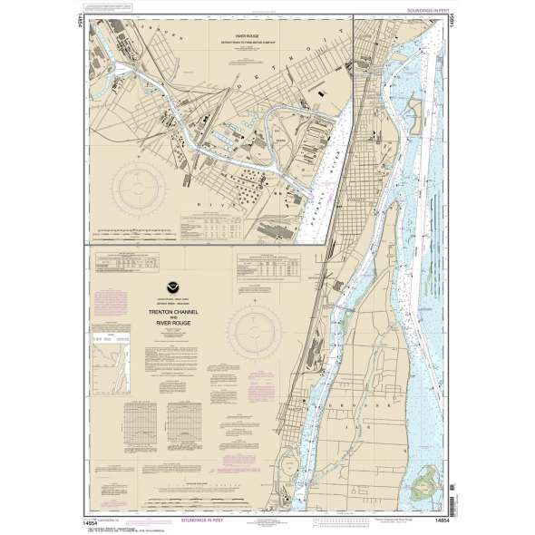 NOAA Chart 14854: Trenton Channel and River Rouge