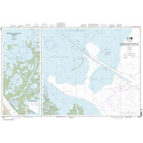 NOAA Chart 11353: Baptiste Collette Bayou to Mississippi River Gulf Outlet