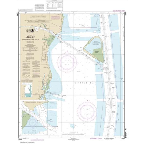 NOAA Chart 11380: Mobile Bay East Fowl River to Deer River Pt