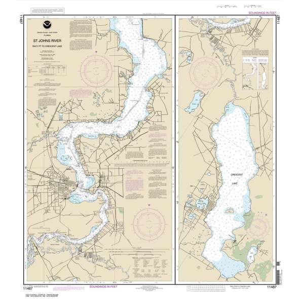 NOAA Chart 11487: St. Johns River Racy Point to Crescent Lake