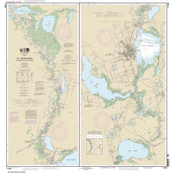 NOAA Chart 11498: St. Johns River Lake Dexter to Lake Harney