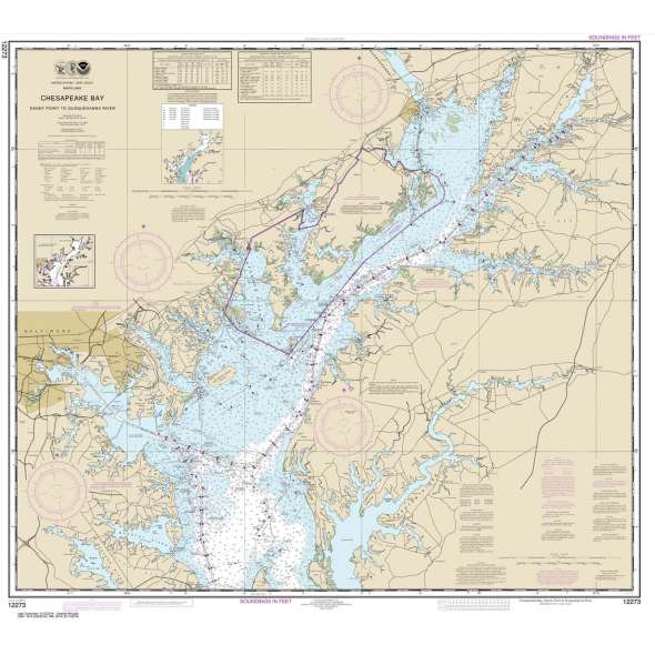 NOAA Chart 12273: Chesapeake Bay Sandy Point to Susquehanna River