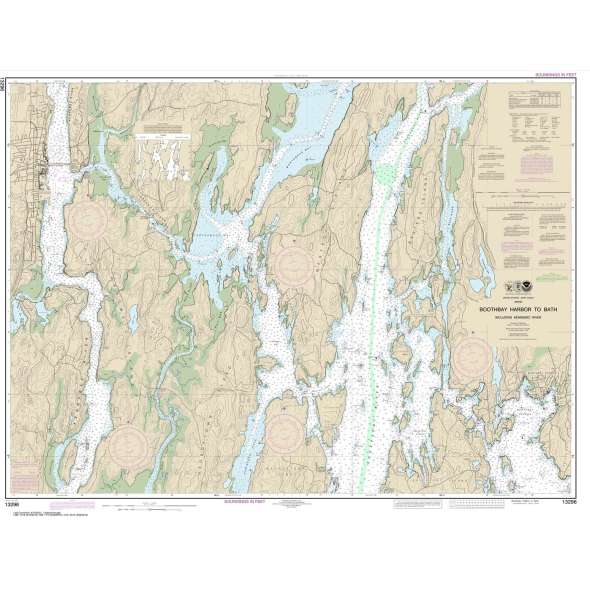 NOAA Chart 13296: Boothbay Harbor to Bath: Including Kennebec River