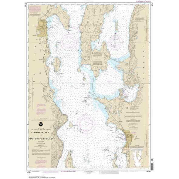 NOAA Chart 14782: Cumberland Head to Four Brothers Islands