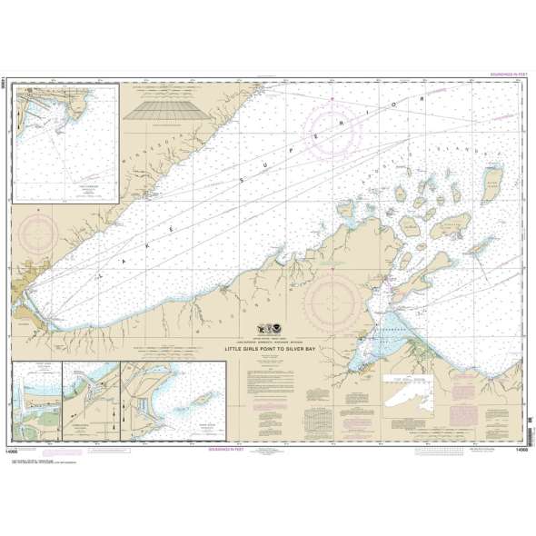 NOAA Chart 14966: Little Girls Point to Silver Bay: including Duluth and Apostle Islands