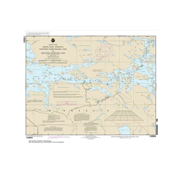 NOAA Chart 14994: Namakan Lake: Western Part and Kabetogama Lake: Eastern Part