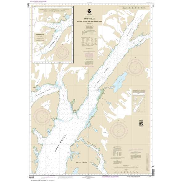 NOAA Chart 16711: Port Wells: including College Fiord and Harriman Fiord