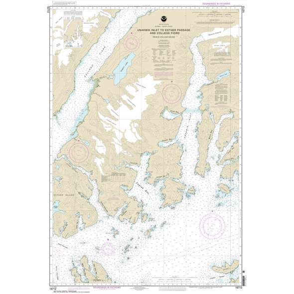 NOAA Chart 16712: Unakwik Inlet to Esther Passage and College Fiord