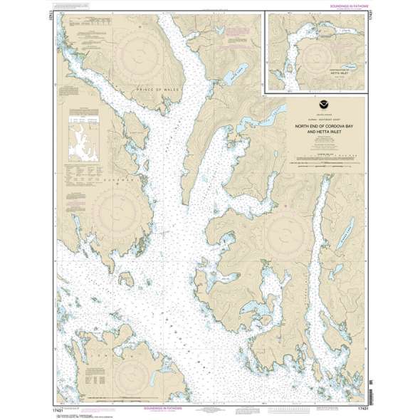 NOAA Chart 17431: N. end of Cordova Bay and Hetta Inlet