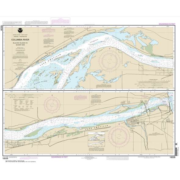 NOAA Chart 18539: Columbia River Blalock Islands to McNary Dam