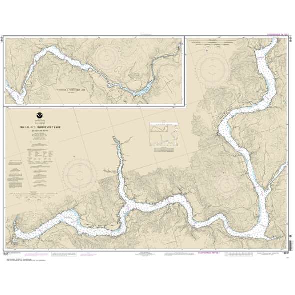 NOAA Chart 18551: FRANKLIN D. ROOSEVELT LAKE Southern part