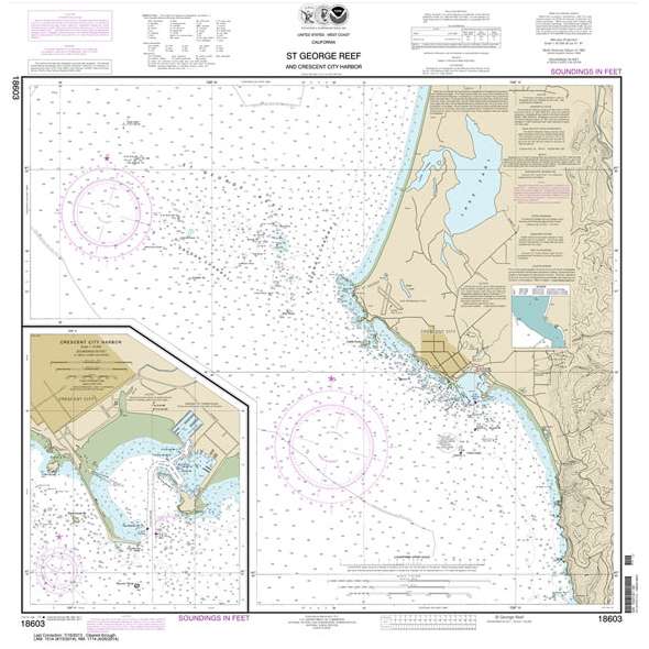 NOAA Chart 18603: St. George Reef and Crescent City Harbor