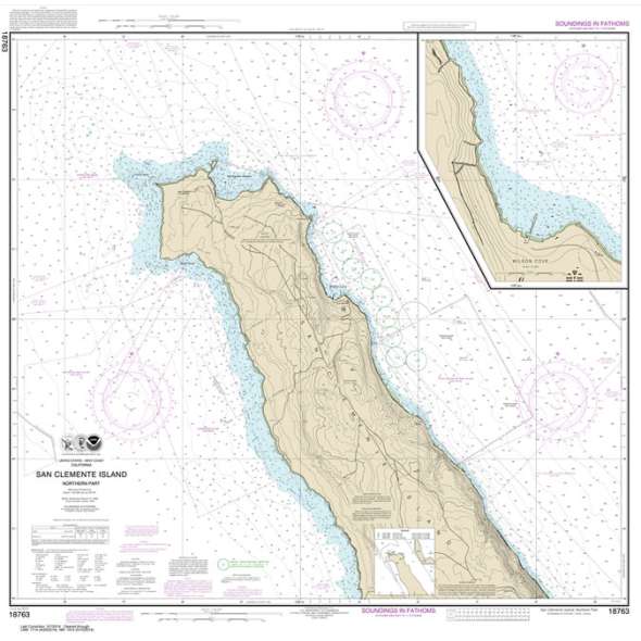 NOAA Chart 18763: San Clemente lsland northern part