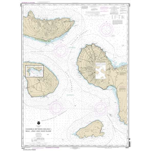 NOAA Chart 19347: Channels between Molokai: Maui: Lana'i and Kaho'olawe