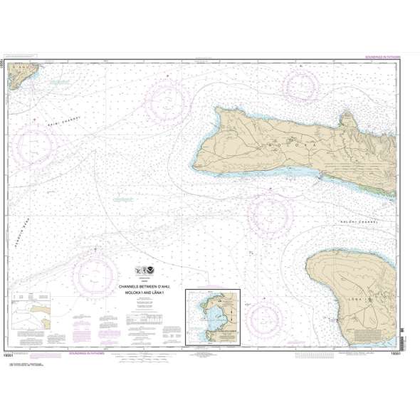 NOAA Chart 19351: Channels between O'ahu: Moloka'i and Lana'i