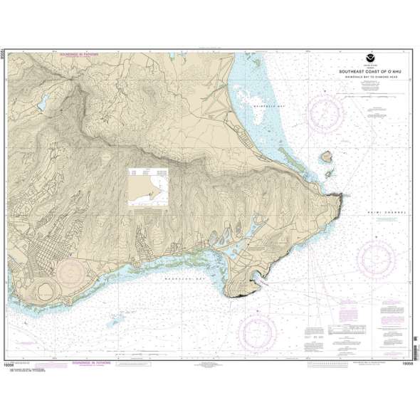 NOAA Chart 19358: Southeast Coast of O'ahu Waimanalo Bay to Diamond Head
