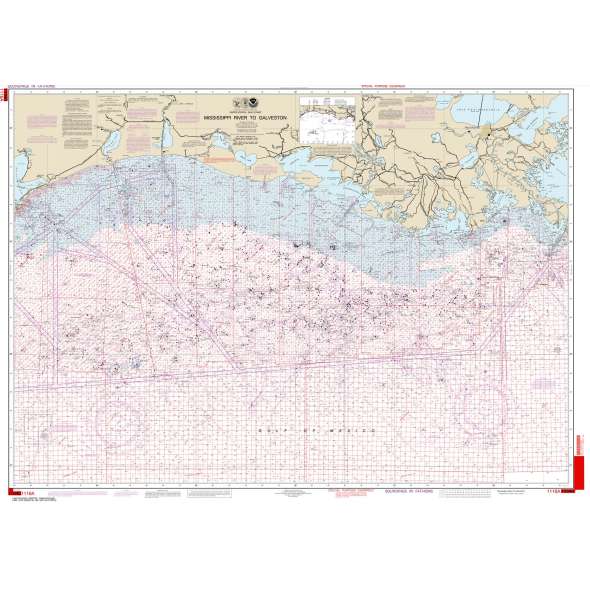 NOAA Chart 1114A: Tampa Bay to Cape San Blas (Oil and Gas Leasing Areas)NOAA Chart 1116A: Mississippi River to Galveston (Oil and Gas Leasing Areas)