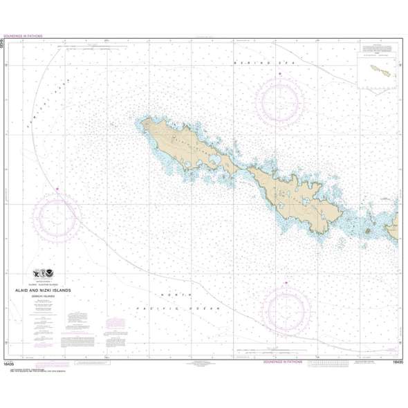 NOAA Chart 16435: Semichi Islands Alaid and Nizki Islands