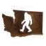 Bigfoot Metal Art :Washington Bigfoot Magnet - Bigfoot Gift